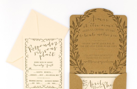 French Garden-Inspired Wedding Invitations by Coral Pheasant via Oh So Beautiful Paper (6)