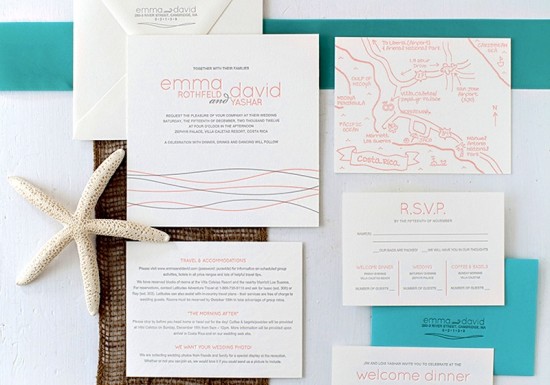 Beach-Inspired Destination Wedding Invitations by Inkprint Letterpress via Oh So Beautiful Paper (9)
