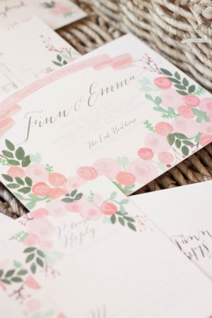 Floral Wedding Invitations by Moira Design Studio via Oh So Beautiful paper (8)