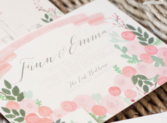 Floral Wedding Invitations by Moira Design Studio via Oh So Beautiful paper (16)