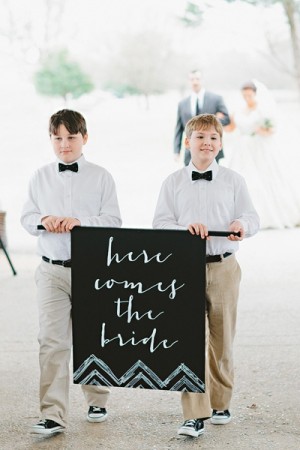 Day-Of Wedding Stationery Inspiration and Ideas: Here Comes the Bride Signs via Oh So Beautiful Paper (12)