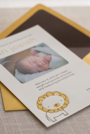 Lion Letterpress Baby Announcements by Pink Orchid Press via Oh So Beautiful Paper (6)