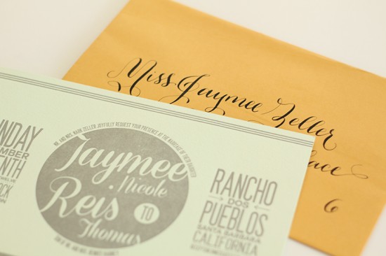 Modern California Wedding Invitations by JayAdores via Oh So Beautiful Paper (2)