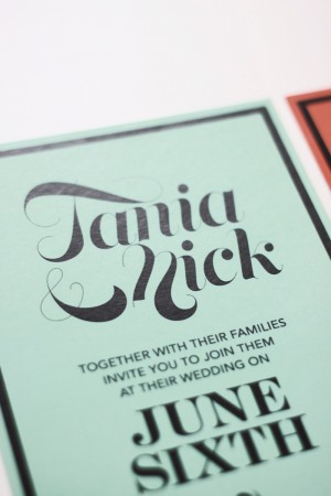 Colorful Modern Wedding Invitations by OOXX via Oh So Beautiful Paper (7)