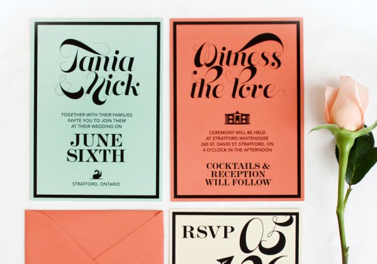 Colorful Modern Wedding Invitations by OOXX via Oh So Beautiful Paper (1)