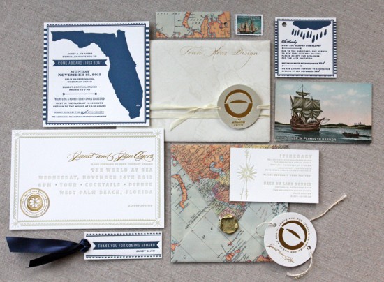 Nautical Map Party Invitations by Tenn Hens Design via Oh So Beautiful Paper (9)