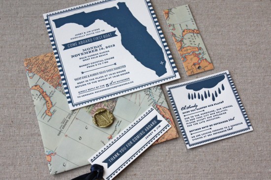 Nautical Map Party Invitations by Tenn Hens Design via Oh So Beautiful Paper (8)