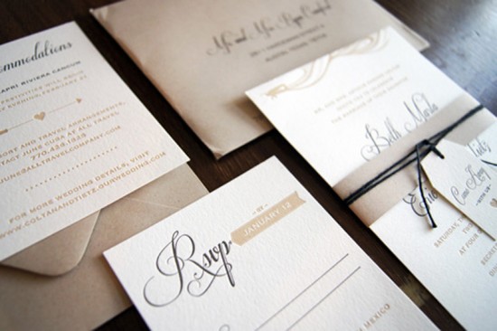 Neutral Travel-Themed Destination Wedding Invitations by BC Design via Oh So Beautiful Paper (4)
