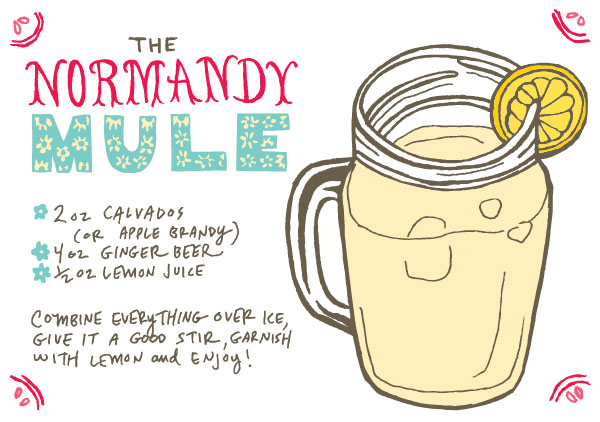 The Normandy Mule Cocktail Recipe Card by Caitlin Keegan for Oh So Beautiful Paper