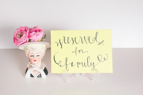 Day-Of Wedding Stationery Inspiration and Ideas: Reserved Signs via Oh So Beautiful Paper (3)