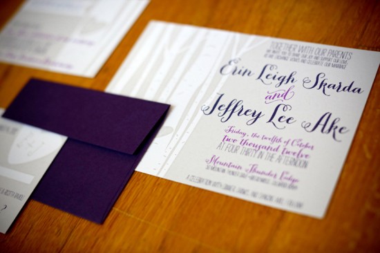 Screen Printed Rustic Colorado Wedding Invitations by Hello There Design via Oh So Beautiful Paper (1)