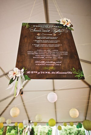 Day-Of Wedding Stationery Inspiration and Ideas: Menu Signs via Oh So Beautiful Paper (8)