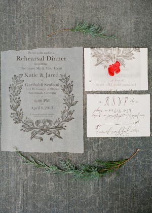 Calligraphy Rehearsal Dinner Invitations by Laura Catherine via Oh So Beautiful Paper (2)