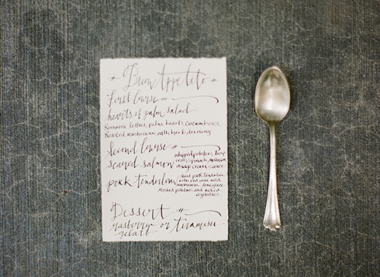 Calligraphy Rehearsal Dinner Invitations by Laura Catherine via Oh So Beautiful Paper (1)