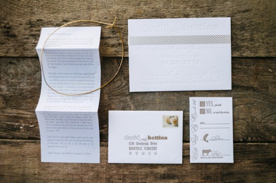 Gold Letterpress New Year's Eve Wedding Invitations by Fourth Year Studio via Oh So Beautiful Paper (7)