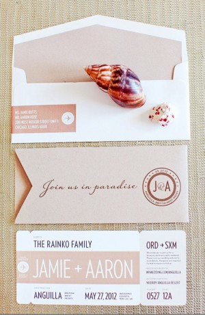 Modern Romantic Destination Wedding Invitations by Made by Kara via Oh So Beautiful Paper (1)
