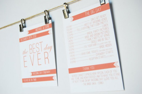 Day-Of Wedding Stationery Inspiration and Ideas: Day-Of Itineraries via Oh So Beautiful Paper (10) (6)