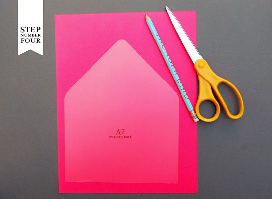 DIY Tutorial: Neon and Kraft Paper Wedding Invitations by Antiquaria via Oh So Beautiful Paper