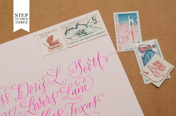 DIY Tutorial: Chic Rubber Stamp Baby Announcements by Antiquaria via Oh So Beautiful Paper (2)