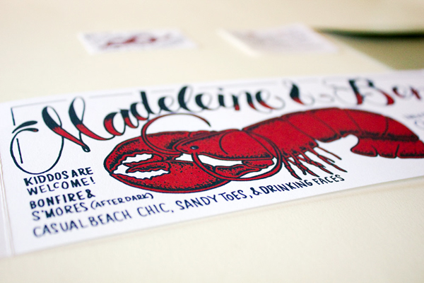 Lobster Bake Post-Wedding Party Invitations by Faye & Co. via Oh So Beautiful Paper (6)