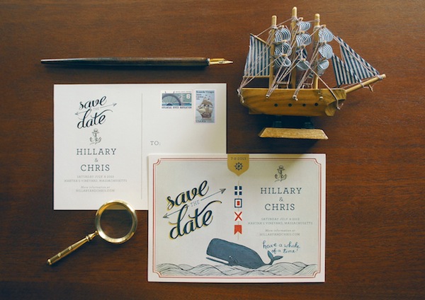 Illustrated Nautical Wedding Invitations by Quill and Fox via Oh So Beautiful Paper (1)