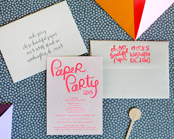 Paper Party 2013 Invitations: Linda + Harriett Design, Smock Letterpress Printing, Mohawk Paper, Meant to Be Calligraphy for Oh So Beautiful Paper (50)