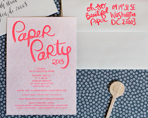 Paper Party 2013 Invitations: Linda + Harriett Design, Smock Letterpress Printing, Mohawk Paper, Meant to Be Calligraphy for Oh So Beautiful Paper (49)