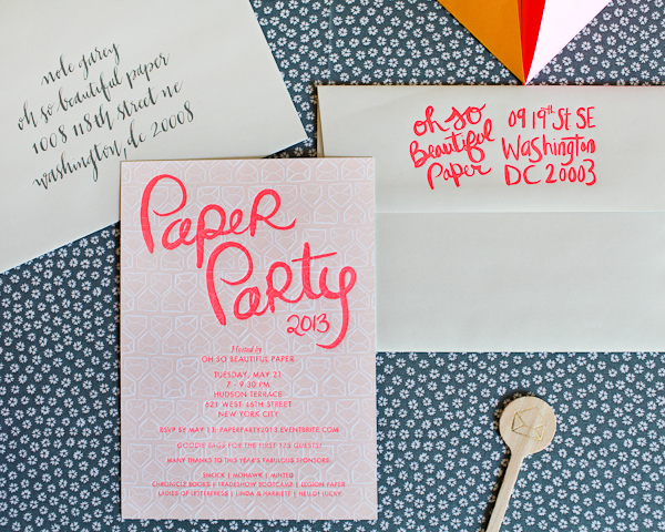 Paper Party 2013 Invitations: Linda + Harriett Design, Smock Letterpress Printing, Mohawk Paper, Meant to Be Calligraphy for Oh So Beautiful Paper (47)