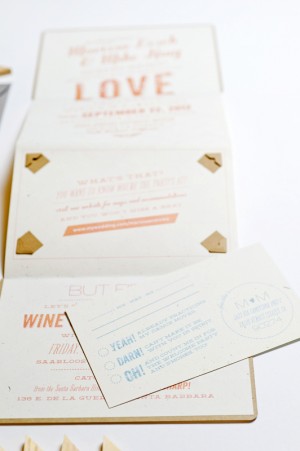 Silhouette and Chevron Stripe Wedding Invitations by Lilly and Louise via Oh So Beautiful Paper (2)