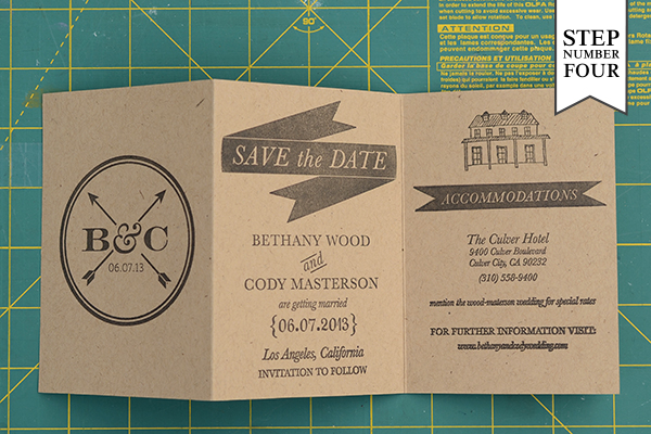 DIY Tutorial: Kraft Paper Trifold Save the Date by Antiquaria