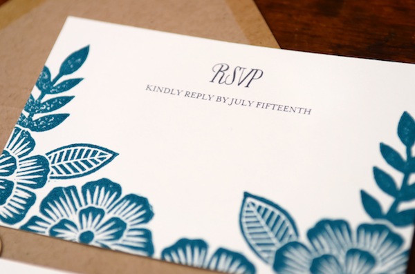 Floral Block Printed Wedding Invitations by Katharine Watson via Oh So Beautiful Paper (5)