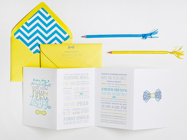 Bow Tie First Birthday Party Invitations by Lilly & Louise via Oh So Beautiful Paper (5)