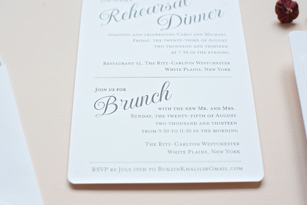 Classic Copper and Gray Wedding Invitations by Suite Paperie via Oh So Beautiful Paper (6)