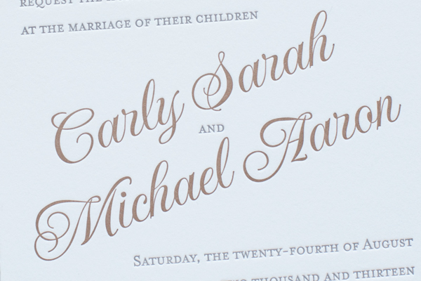 Classic Copper and Gray Wedding Invitations by Suite Paperie via Oh So Beautiful Paper (2)