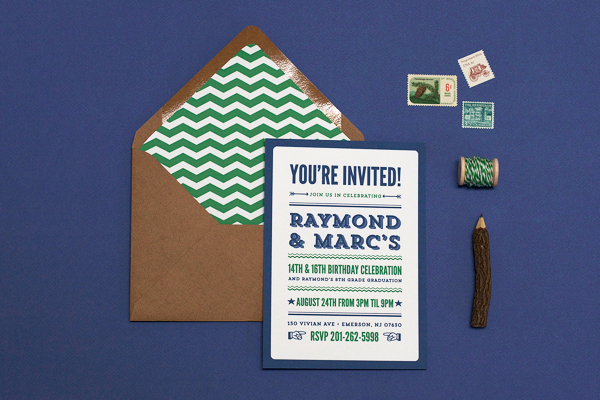 Modern Poster-Style Birthday Party Invitations by Crafty Pie via Oh So Beautiful Paper (1)