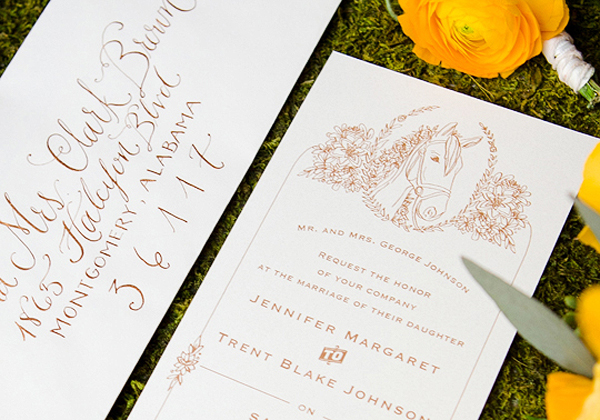 Equestrian Wedding Invitations and Calligraphy by Kara Anne Paper & Lettering