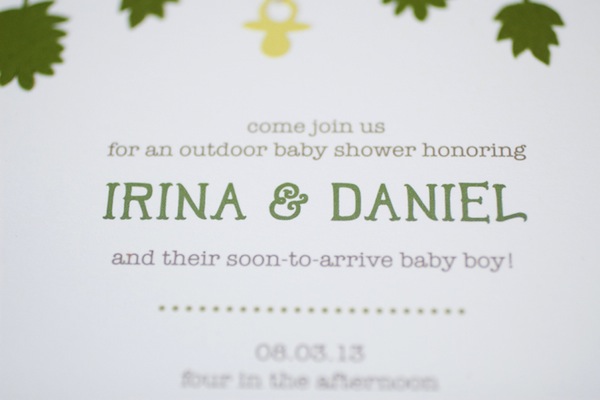 Layered Foliage Baby Shower Invitations by Anastasia Marie via Oh So Beautiful Paper (4)