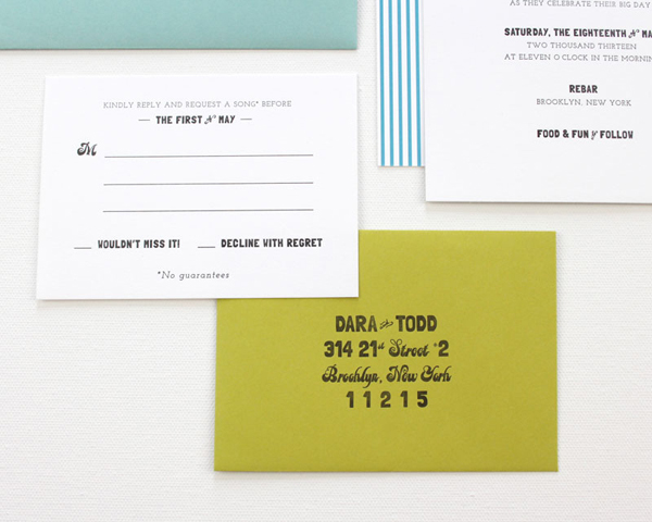 Bold and Modern Wedding Invitations by Rafftruck Designs via Oh So Beautiful Paper (5)