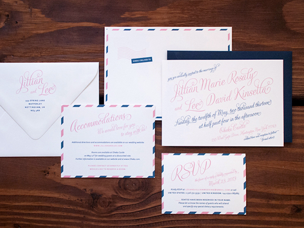 Travel-Inspired Airmail Wedding Invitations by Heritage + Joy via Oh So Beautiful Paper (6)