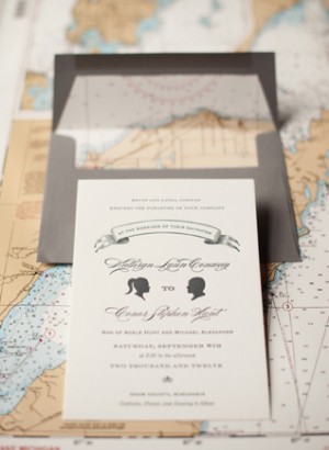 Travel-Inspired Letterpress Wedding Invitations by Sarah Drake via Oh So Beautiful Paper (4)