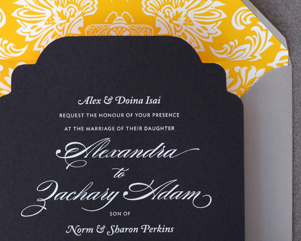 Modern Yellow + Black Wedding Invitations by Lush Prints via Oh So Beautiful Paper (9)