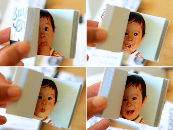 Theo's Flipbook 1st Birthday Party Invitations by Good on Paper via Oh So Beautiful Paper