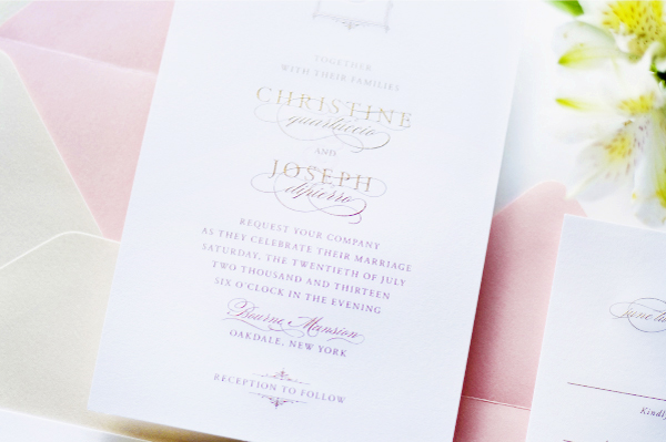 Glam-Gold-Engraved-Pink-Letterpress-Wedding-Invitations-Sincerely-Jackie