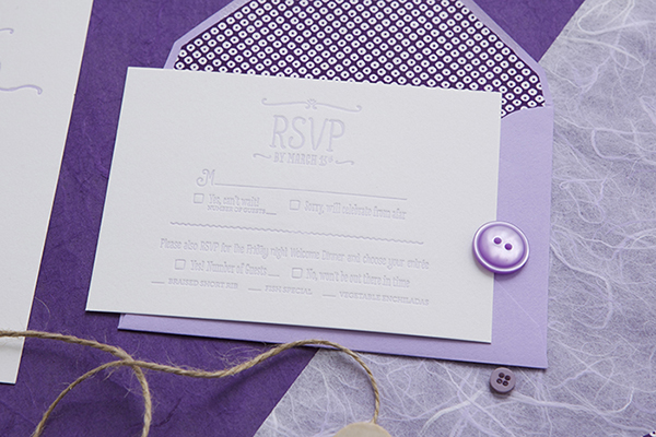 Purple Ombre Letterpress Wedding Invitations by Cristina Pandol via Oh So Beautiful Paper