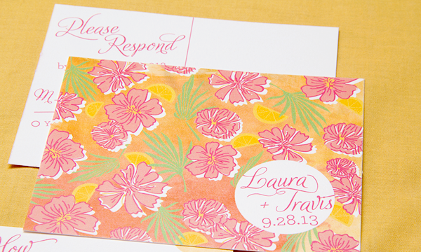 Floral Destination Wedding Invitations by Sparkvites via Oh So Beautiful Paper (1)