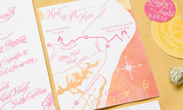 Floral Destination Wedding Invitations by Sparkvites via Oh So Beautiful Paper (4)