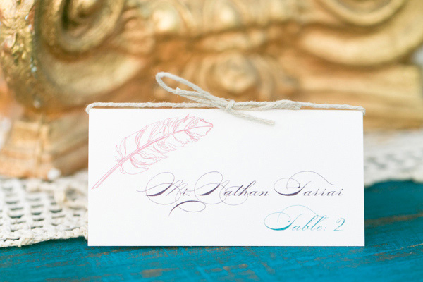 Feather Wedding Escort Cards 5 Thirteen Designs Amalie Orrange Photography