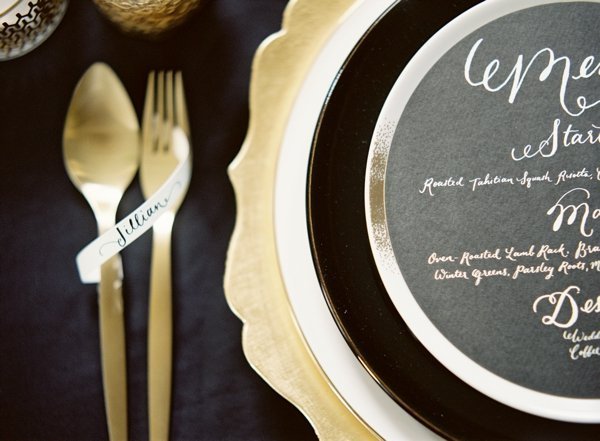 Day-Of Wedding Stationery Inspiration and Ideas: Dark and Moody via Oh So Beautiful Paper