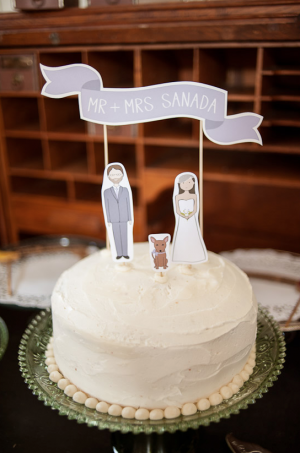 Day-Of Wedding Stationery Inspiration and Ideas: Paper Cake Toppers via Oh So Beautiful Paper
