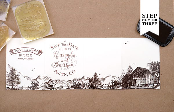 DIY Tutorial: Rubber Stamp Mountain-Inspired Save the Dates